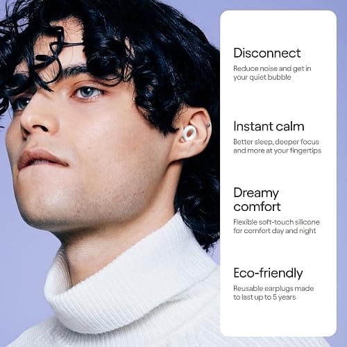 Loop Quiet 2 Ear Plugs Ultra-Comfy Reusable Noise-Reducing Earplugs for Sleep, Deep Focus, Travel, Sensitivity | Flexible Hearing Protection | Customizable Fit | 24dB (SNR) Noise Reduction - White thumbnail 2