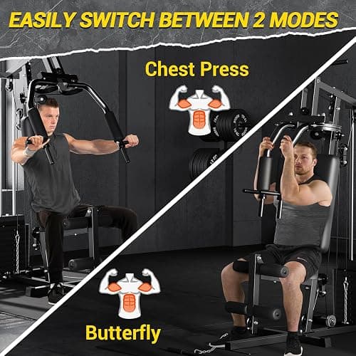 GarveeLife Home Gym Machine System with 100LBS Weight Stack, Multifunctional Weight Machine, Full Body Workout Station Exercise Equipment, All in One Home Gym with Pulley System for Strength Training thumbnail 5