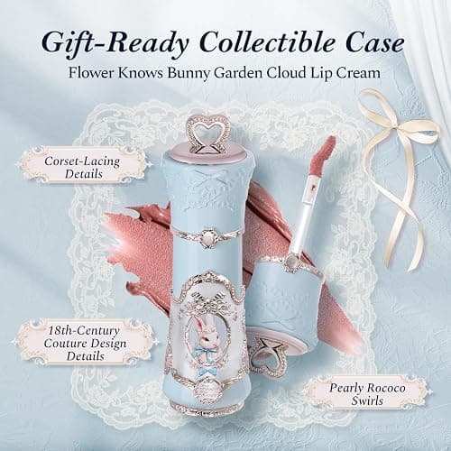Flower Knows Bunny Garden Cloud Lip Cream, Deep Rose Mauve | Velvet Matte Lip Color, Transfer-Resistant Lightweight Hydrating Formula, Vegan (B09 Cupid Red) thumbnail 3