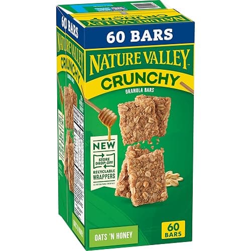 Nature Valley Crunchy Oats 'n Honey Granola Bars, 60 Bars, 44.7 OZ (30 Pouches) - Oats 'n Honey - 30 Count (Pack of 1) - Image 1