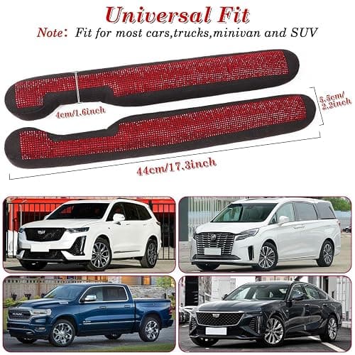 ToBeQueen Car Seat Gap Filler Red Bling Car Accessories for Women Universal Fit for Car Truck SUV, 2 Pack Handmade Crystal Rhinestone Diamond Bling Gap Filler(Red) thumbnail 5