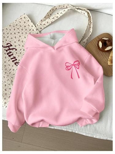 WDIRARA Girl's Cherry Graphic Hoodie Long Sleeve Hooded Sweatshirt Cute Pullovers Tops thumbnail 2