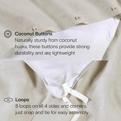 SIJO Premium Stone Washed Organic French Linen Duvet Cover, GOTS Certified Organic, Small Batch Sourced from Normandy, Best Cooling Linen Sheet Award by Sleep Foundation (Classic, King/Cal King) thumbnail 5
