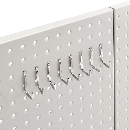 Amazon Basics Rectangular Metal Pegboard Wall Organizer, Tool Storage Organization System, Rust and Scratch Resistant, 48-Piece Kit, Gray thumbnail 6