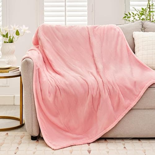 PTQ Heated Throw Blanket 50"×60" - Premium Cosy Soft Electric Blanket with 6 Heating Levels,Fast Heating Flannel Sherpa Blanket for Bed & Couch - Auto Shut Off/Machine Washable Blanket (Pink) thumbnail 9