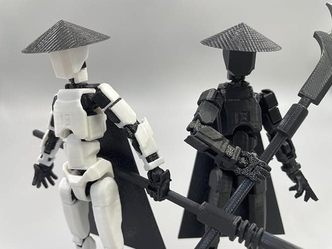 SANSGOUP Titan 13 Action Figure Set (Assembly Completed), 3D Printed Multi-Jointed Movable T13 Lucky13 Dummy Mobile Robot, Nova 13 Action Figures Desktop Decorations for Game Lovers Toy (White/Black) thumbnail 2