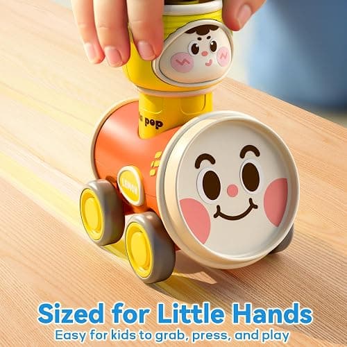 iPlay, iLearn Baby Press to Go Car Toys Set, Friction Cars for Toddlers 1-3 | Infant Push Go Racing Play Vehicle Set, 1st Birthday Gift for 6-9-12-18 Months, 1 2 3 One Years Old Boys Girls Child Kid 4PCS thumbnail 5