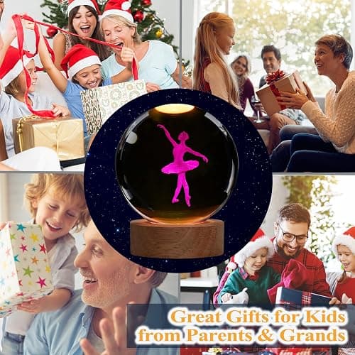 Ballet Night Light, Dance Recital Gifts, K9 3.15 Inch (80mm) Crystal Ball Lamp with 16 Colors Remote Upgraded Lamp for Birthday Xmas Cool Fairygirl Figurines Gifts for Ballerina Girls Room Decor thumbnail 5