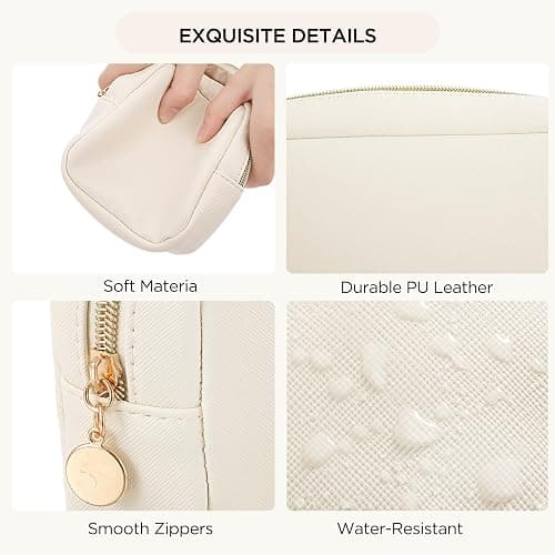 HBselect Small Makeup Bag for Purse Mini Make up Pouch Cute Cosmetic Pouch Make Up Organizer Case for Backpack Toiletry Bag Waterproof Square Pouch with Zipper for Women with Slip-in Pockets thumbnail 5