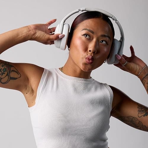Skullcandy Crusher Evo Wireless Bluetooth Headphones with Extra USB-C Charging Cable, Multi-Sensory Bass, Noise Isolating Over-Ear Fit, 40 Hours Battery, Microphone for iPhone Android - Bone thumbnail 9