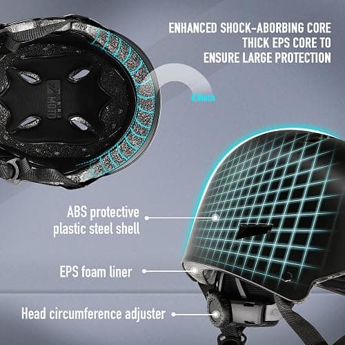Skateboard Helmet for Adults - Adjustable Certified Safety Adults Helmet for Skateboarding Bike Bicycle Scooter Cycling Skate Skating Multisport Helmets for Women Men Boys Girls Kids Youth thumbnail 6