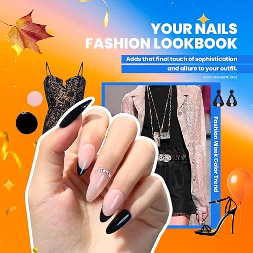 beetles Gel Polish 44pcs Fall Gel Nail Polish Set 36 Colors Brown Burgundy Red Blue Purple Orange Green Black Nude White with Base Coat Glossy Matte Glitter Top Coat Gifts for Women Colorful Muse thumbnail 3