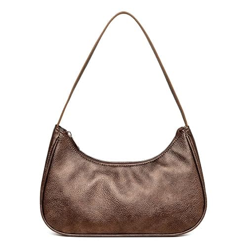 Afashor Shoulder Bags for Women Vegan Leather Hobo Sling Tote Handbag Retro Clutch Purse with Zipper Closure - Image 1