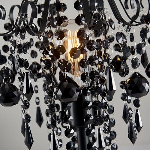 MEIXISUE Small Black Crystal Bedside Table Lamp End Table Lamp Nightstand Lamp Desk Lamps for Bedroom Living Room Office H20.4'' W11.81'' 1-Light E26 thumbnail 4