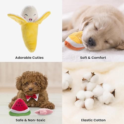 Nocciola Dog Squeaky Toys, Plush Small Dog Toys for Dogs, Stuffed with Squeakers,12 pcs Puppy Toys with a Carrying Bag for Small Medium Size thumbnail 2