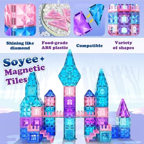 Diamond Magnetic Building Blocks - Frozen Princess Toys for 3-8 Year Old Girls & Boys - 3 4 5 6 Year Old Girl Birthday Xmas Present thumbnail 4