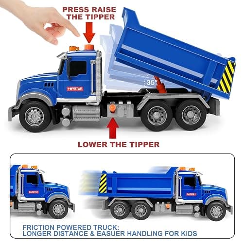 Dwi Dowellin Toddler Trucks Toys for Boys Age 3-5,Big Dump Truck with Lights and Sounds,Kids Boy Toys Christmas Birthday Gift Car thumbnail 4