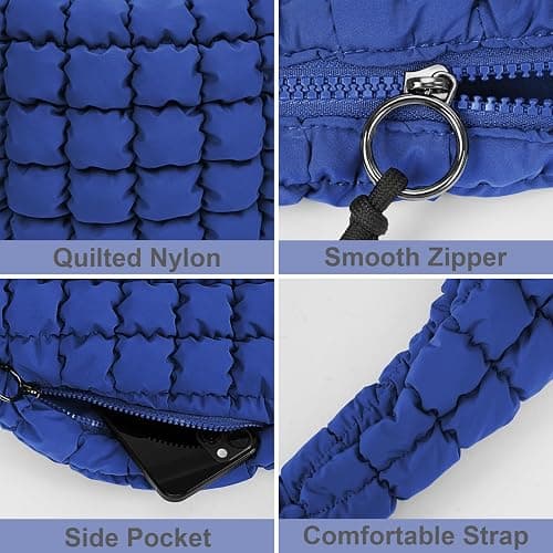 Juoxeepy Quilted Tote Bag Large Carryall Puffer Shoulder Bag Lightweight Padding Hobo Bag thumbnail 5