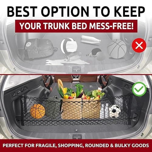 Envelope Style Automotive Elastic Trunk Mesh Cargo Net for Subaru Forester (SK) 2019-2026 - Premium Trunk Organizer and Storage - Luggage Net for SUV - Best Car Organizer for Subaru Forester thumbnail 4