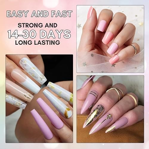 Makartt Super Strong Nail Glue for Acrylic Nails Press On Nails Professional Nail Adhesive Bond Nail Tips Glue for Stick On Nails Long Lasting Nail Glue for Fake Nails Broken Nails Repair 0.07oz 40Pcs thumbnail 3