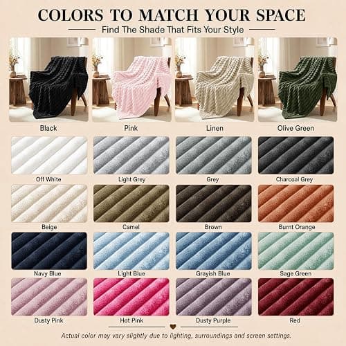 HIMEET Black Twin Blanket for Bed, 300GSM Ribbed Fleece, 60 x 80 Inches | Ultra Soft Flannel, All-Season Lightweight Warmth, Bed Layering Pick & Dorm Essential, Gift for Men & Women, Machine Washable thumbnail 9