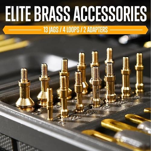 GLORYFIRE Elite Gun Cleaning Kit, Handgun Shotgun Pistol Universal Cleaning Kit with All Brass High-end Brushes, Jags, Reinforced and Lengthened Rods thumbnail 4