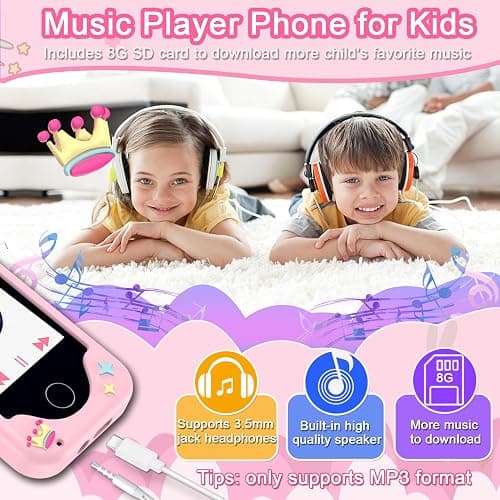Kids Phone Toys for Girls, 3 4 5 6 7 8 Year Old Boys Girls Christmas Birthday Gifts for Kids, 2.8" Touchscreen Smartphone Toddler Cell Phone, Children Play Toy Phone with Camera, Game, Music, 8GB Card thumbnail 7