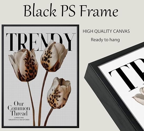 3Pcs Black Framed Trendy Leopard Print Canvas Wall Art Picture Stylish Female Aesthetic Poster Cheetah Printed Preppy Fashion Skateboard Wall Decor for Bedroom Apartment Dorm Living Room 12x16in thumbnail 5