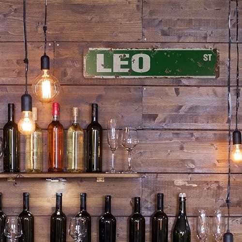 LEO Vintage Style Rustic Street Sign – Childrens Name Room Retro Decorative Wall Sign for Home, Bar, Garage, or Outdoor Use | 4" X 18" Aluminum Metal Road Sign thumbnail 6