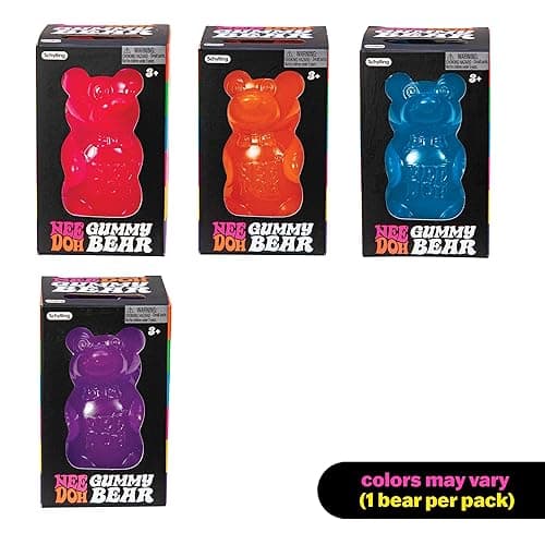 Schylling NeeDoh Gummy Bear - Sensory Fidget Toy with Jelly-Like Filling - 3.5" Tall - Colors May Vary (Pack of 1) thumbnail 2
