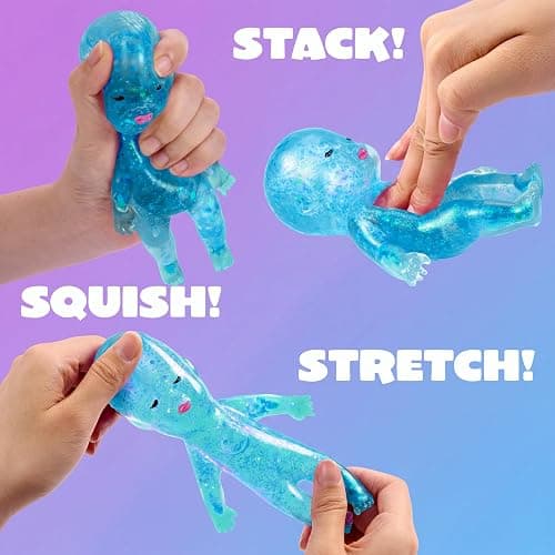 JOYIN Blue Baby Stress Relief Toy, 6.1Inch Baby Glitter Squishy Toy, Slow Rising Toy for Kids & Adults, Soft Squeeze Anxiety Relief Fidget Sensory Toy for Gifts, Party Favors, Office thumbnail 5