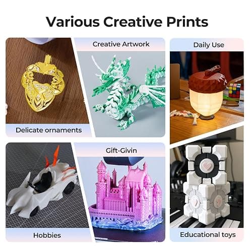 Creality 3D Printer Filament 1.75mm, Rainbow Upgrade PLA+ Filament Strong Toughness No-Tangling Vacuum Packaging 3D Printing Filament Fit Most 3D Printers, 1kg Spool, Accuracy +/- 0.02mm, Multi-Color thumbnail 6