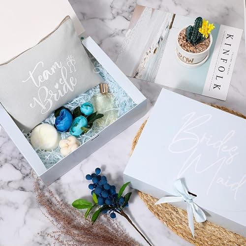 Marspark 8 Pack Blue Bridesmaid Proposal Gift Boxes with Ribbon 7.87 x 10.6 Inch Will You Be My Maid of Honor Bridesmaid Boxes for Wedding Bridal Shower Packaging Supplies Birthday Party Favors thumbnail 6