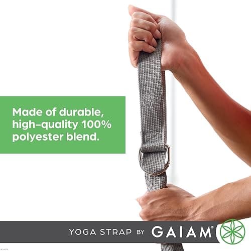 Gaiam Yoga Strap Premium Athletic Stretch Band with Adjustable Metal D-Ring Buckle Loop | Exercise & Fitness Stretching for Yoga, Pilates, Physical Therapy, Dance, Gym Workouts thumbnail 5
