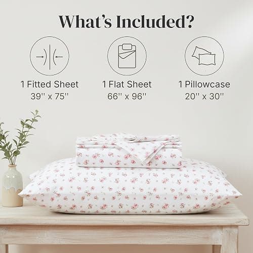Modern Threads Silky Soft Microfiber and Wrinkle Free Sheets - Luxurious Microfiber Bed Sheets Includes Flat Sheet, Fitted Sheet with Deep Pockets, & Pillowcases Ivory, Twin thumbnail 3