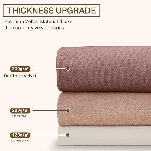 StangH Theater Red Velvet Curtains Christmas Curtains Super Soft Thermal Insulated Window Drapes 84 inches for Living Room Holiday Decorative for Master Bedroom, W52 x L84, 2 Panels thumbnail 5