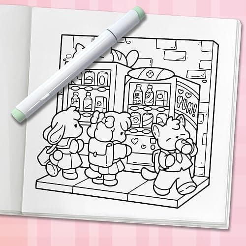 Cozy Japan: Cute Coloring Book for Adults and Teens with Charming Characters and Delightful Japanese Scenes for Relaxation thumbnail 7
