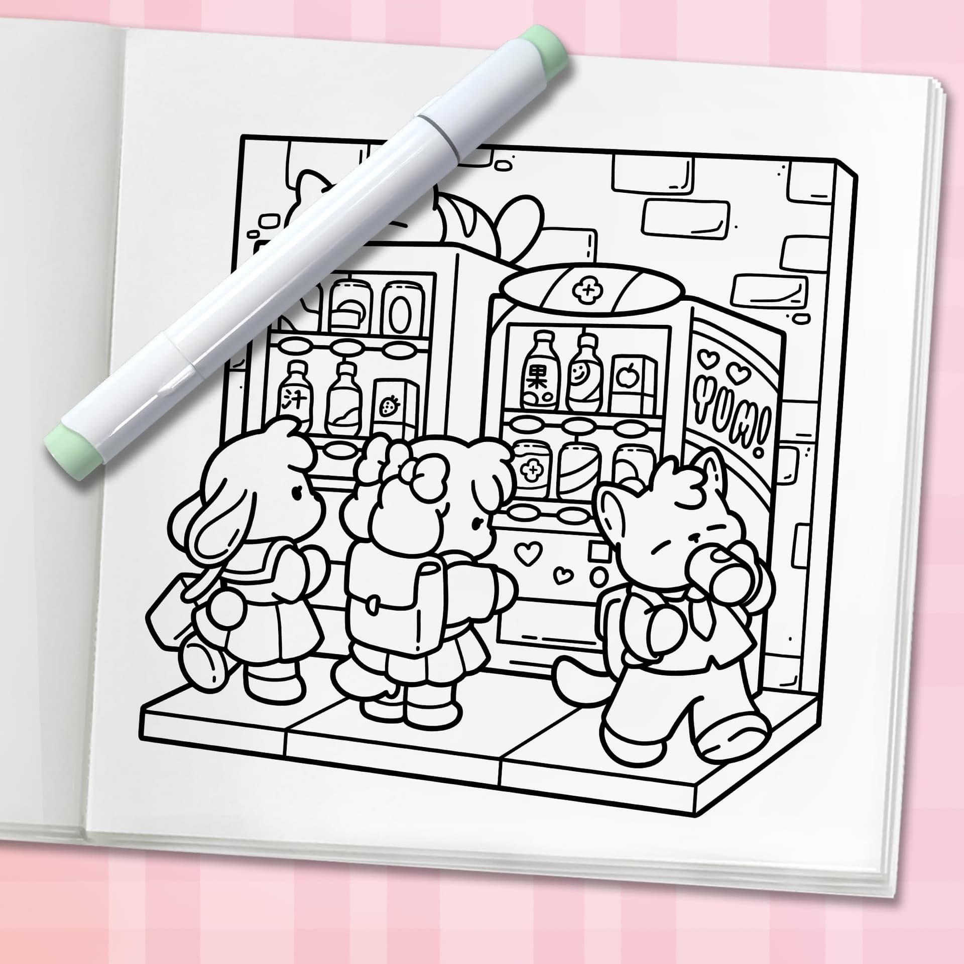 Cozy Japan: Cute Coloring Book for Adults and Teens with Charming Characters and Delightful Japanese Scenes for Relaxation thumbnail 7