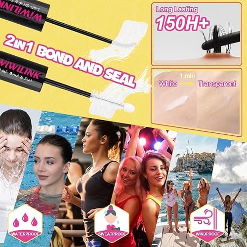 WiWiLINK Lashes California Sunset Kit Manga Lash Clusters Kit 8-18mm Wispy Eyelash Clusters DIY Lash Spikes Waterproof Anime Extension 0.3mm Ultra-Thin Band Individual Cluster Eyelash Extensions Kit thumbnail 7