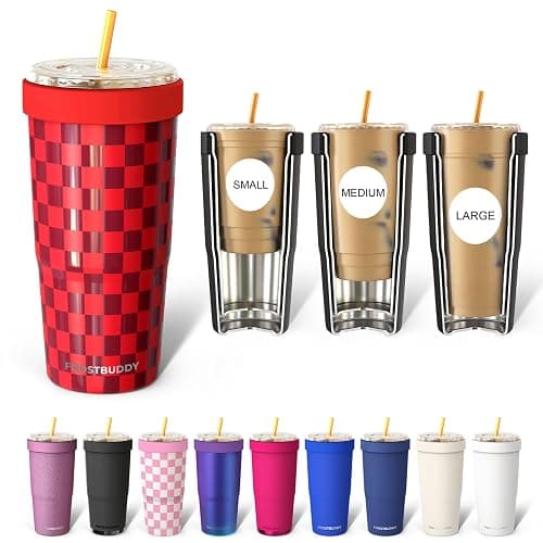 Frost Buddy Togo Buddy 30oz Stainless Steel Vacuum Insulated Tumbler To Go Coffee Cup – Iced Coffee Cups, Iced Coffee Sleeve, Travel Mug, Thermal Cup for Hot & Cold Drinks, Dunkin Cup -Check The Halls - Image 1
