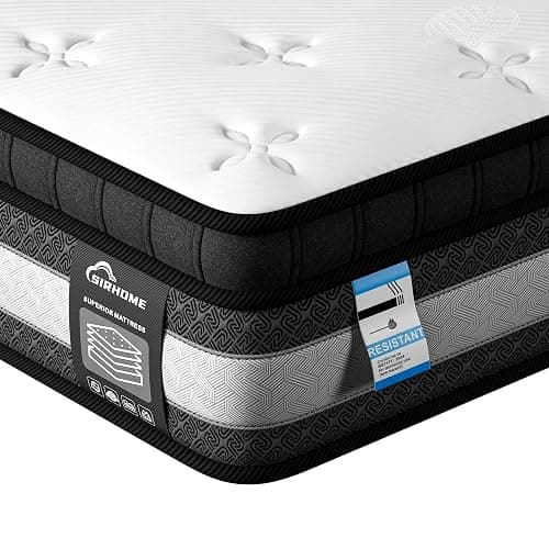 sirhome Double Mattress,4FT6 Gel Memory Foam 9 Zone Orthopaedic Mattress Pocket Sprungs,Wave Memory Foam Hybrid Medium Firm for Pressure Relief & Motion Isolation,in a Box 135x190x25cm thumbnail 9