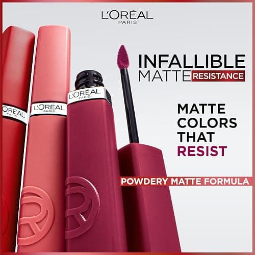 L'Oreal Paris Infallible Matte Resistance Liquid Lipstick, up to 16 Hour Wear, Tropical Vacay 210, 0.16 Fl Oz thumbnail 2