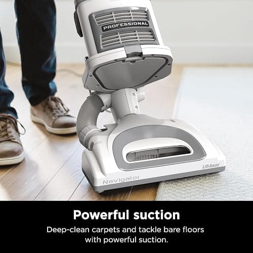 Shark | Upright Vacuum Cleaner | Navigator Lift-Away | Swivel Steering | HEPA Filter | Vacuum for Pet Hair | Crevice Tool & Dusting Brush Included | For Carpets & Hard Floors | White/Silver | NV356E thumbnail 7