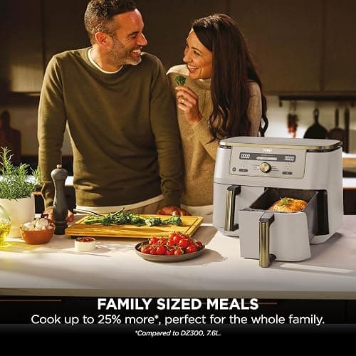 Ninja MAX Dual Zone Digital Air Fryer, 2 Drawers, 9.5L, 6-in-1, Uses No Oil, Air Fry, Max Crisp, Roast, Bake, Reheat, Dehydrate, Non-Stick, Dishwasher Safe Baskets, Stone Gold DZ400UKSTGD thumbnail 7
