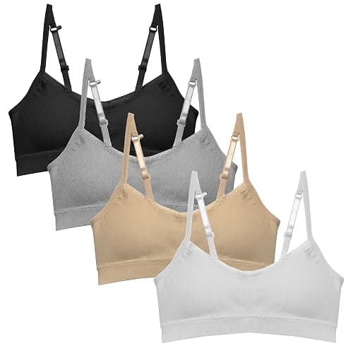Popular Girls Padded Training Bra Pack – Crop Cami Training Bras for Girls. Seamless Bra Design with Removable Padding - Image 1