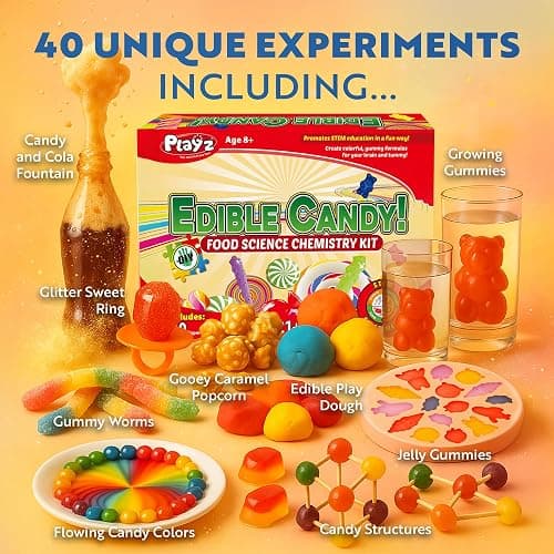 Playz Edible Candy Making Science Kit for Kids Ages 8-12 Years Old - Food Science Chemistry Kid Science Kit with 40 Experiments to Make Your Own Chocolates, Educational Science Kits for Boy & Girls thumbnail 4