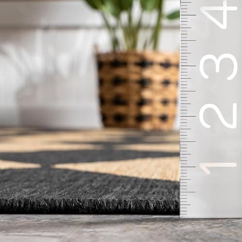 nuLOOM Outdoor Performance Collection Sabina Dark Grey/Ivory, 8' x 10', Soft, High Traffic, Stain Resistant, Easy Clean, Durable Area Rug for Indoor/Outdoor Patio, Deck, Porch, Garden, Courtyard thumbnail 2