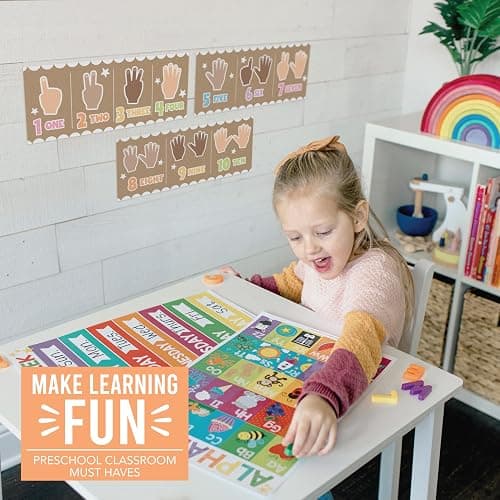 Hadley Designs Alphabet for Classroom Wall - ABC Posters for Classroom Wall, Kindergarten Classroom Decor & Daycare Decorations, Preschool Bulletin Board Sets, Kraft Daycare and Homeschool Essentials thumbnail 2