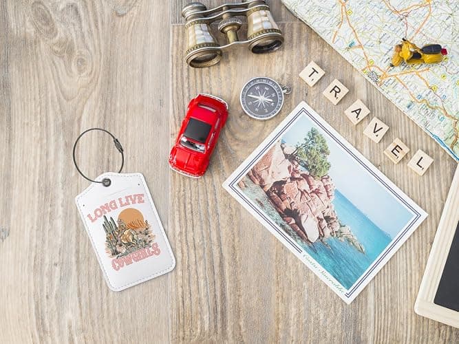 ZFQ Cowgirl Luggage Tags for Suitcases,Western Luggage Tag,Trendy 2 Pack Luggage Tags for Travel,Teen Girls Gifts Suitcase Tags,Long Live Cowgirls thumbnail 2