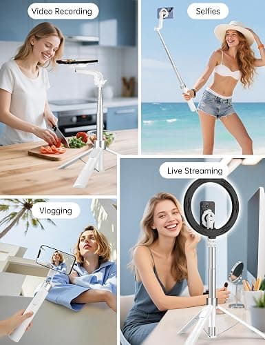 70" Magnetic Tripod for iPhone Magsafe, Extendable Selfie Stick Tripod with Rechargeable Remote & Magnetic Holder, 360° Rotatable Cell Phone Tripods Stand for Video Recording & Content Creation thumbnail 6